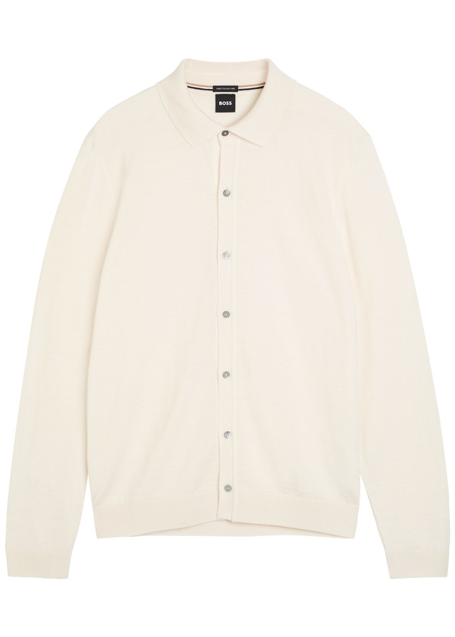 BOSS Helbert fine-knit wool shirt