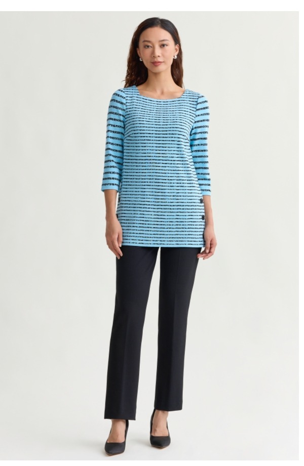Horizontal Stripe Soft Knit Tunic