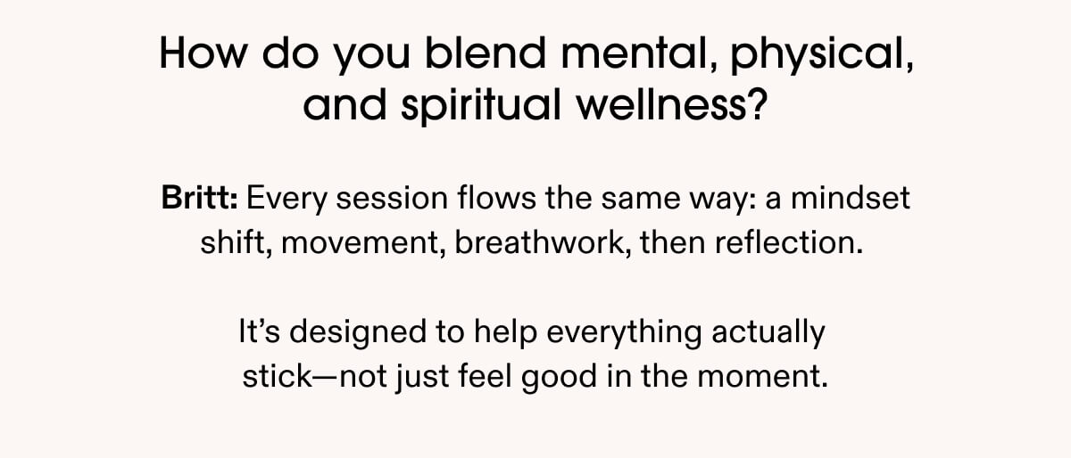 How do you blend mental, physical, and spiritual wellness?