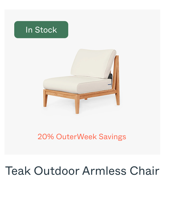 Teak Outdoor Armless Chair