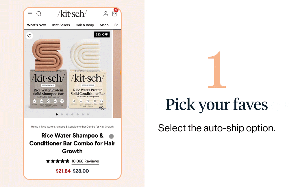 1 Pick your faves. Select the auto-ship option.