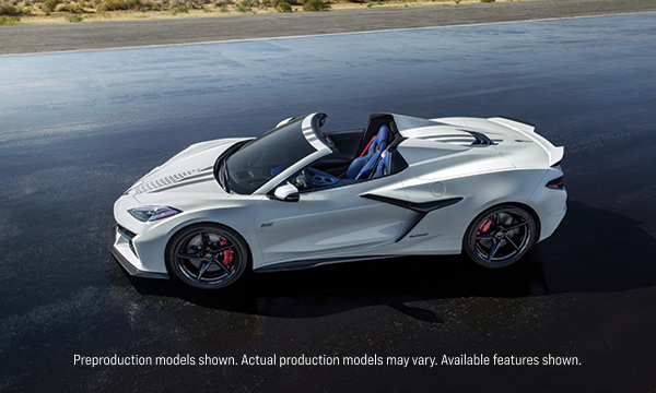 Exterior side view shot of the the Stars and Steel Corvette.