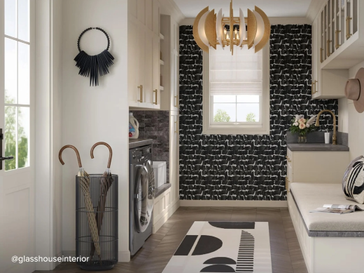 Multi-functional laundry and entry space