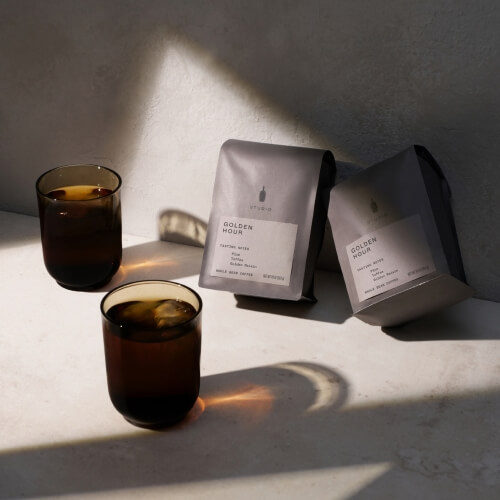 Image of coffee bags and glasses.