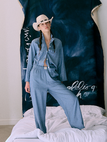 Womens 402 Long Set Chambray Blue
