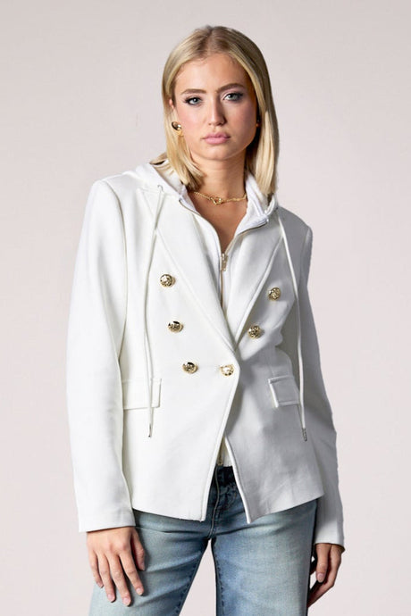 Helen Double Breasted Blazer in Whipped Cream