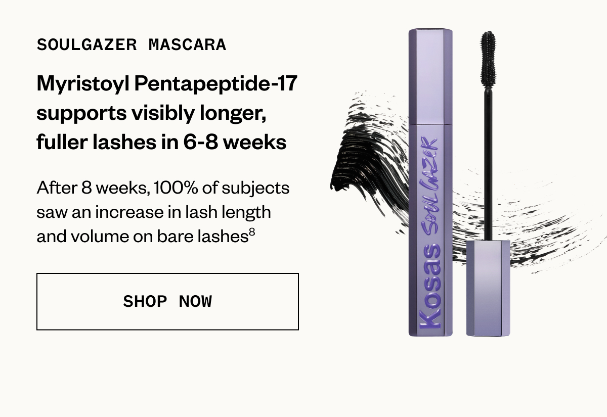 soulgazer mascara | Myristoyl Pentapeptide-17 supports visibly longer, fuller lashes in 6-8 weeks