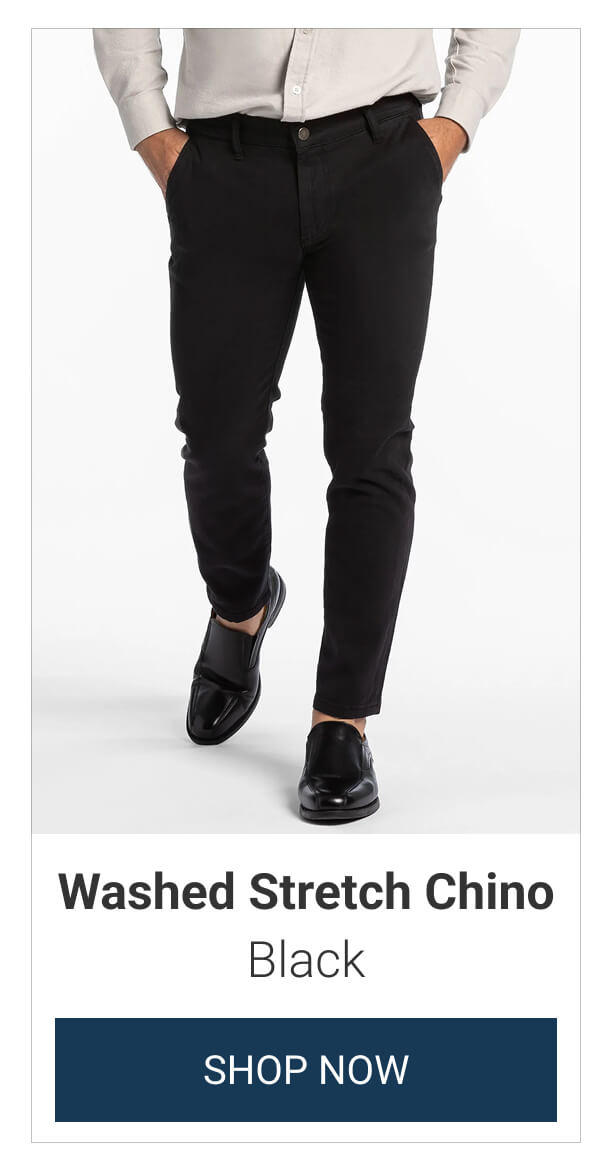 Black Washed Stretch Chino