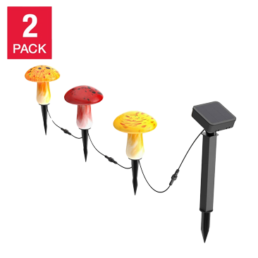 Infinity X1 Glass Solar Mushroom Landscape Lights, 2-Pack