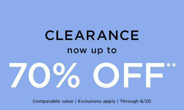 Clearance up to 70% off