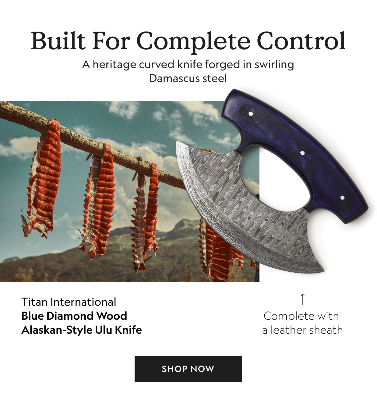 Blue Diamond Wood Alaskan-Style Ulu Knife