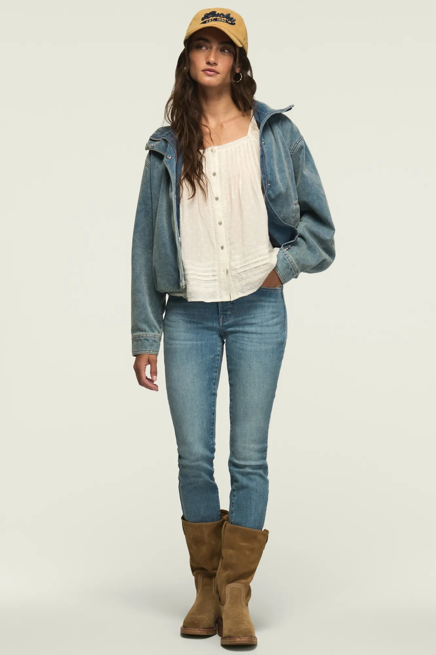 Image of Lucky Brand High Rise Bridgette Skinny - Women's Pants Denim Skinny Jeans in Here We Go Indigo Wash