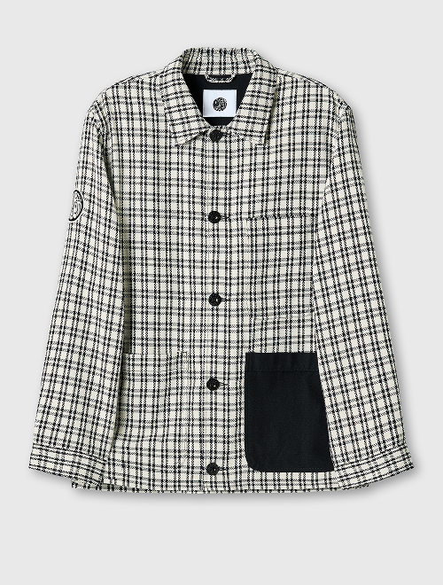 Stone whitworth check overshirt