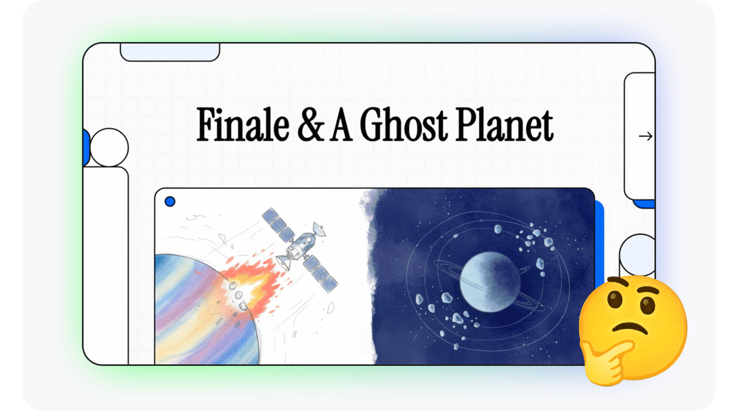 A simple illustration of a rocket and a planet breaks down the complex idea of space physics made simple.
