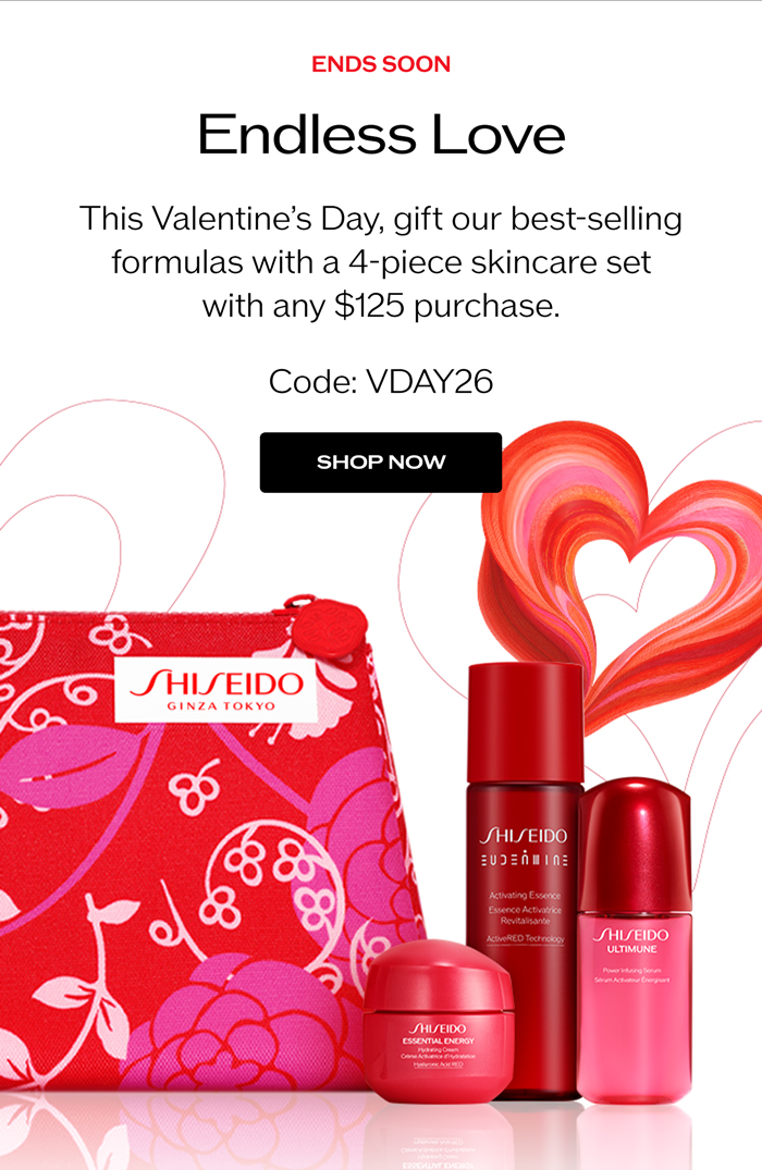 This Valentine’s Day, gift our best-selling formulas with a 4-piece skincare set with any $125 purchase