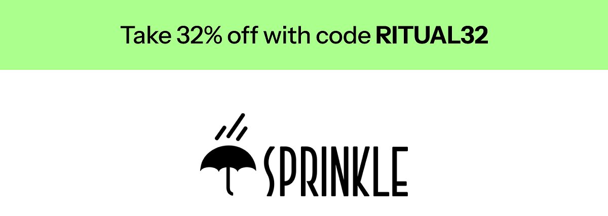 Take 32% off with code ritual32 sprinkle