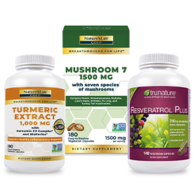Nature's Lab Mushroom 7, Turmeric Extract or Resveratrol Plus