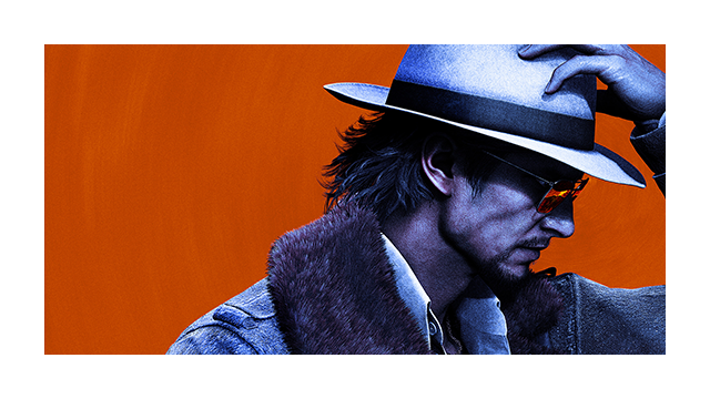 Key art for Stranger Than Heaven featuring Mako Daito adjusting his hat.