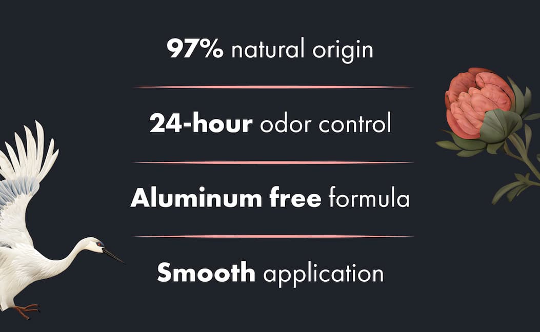 97% natural origin, 24 hour odor control