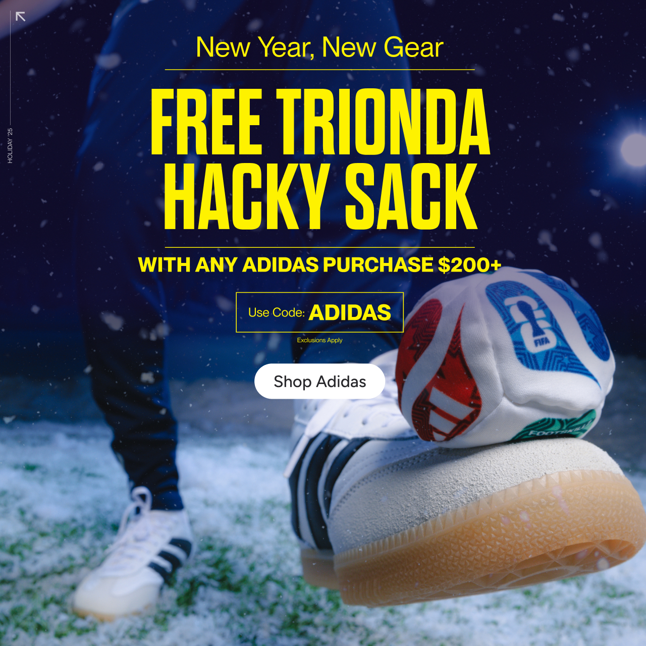 FREE Trionda hacky sack with any adidas purchase $200+