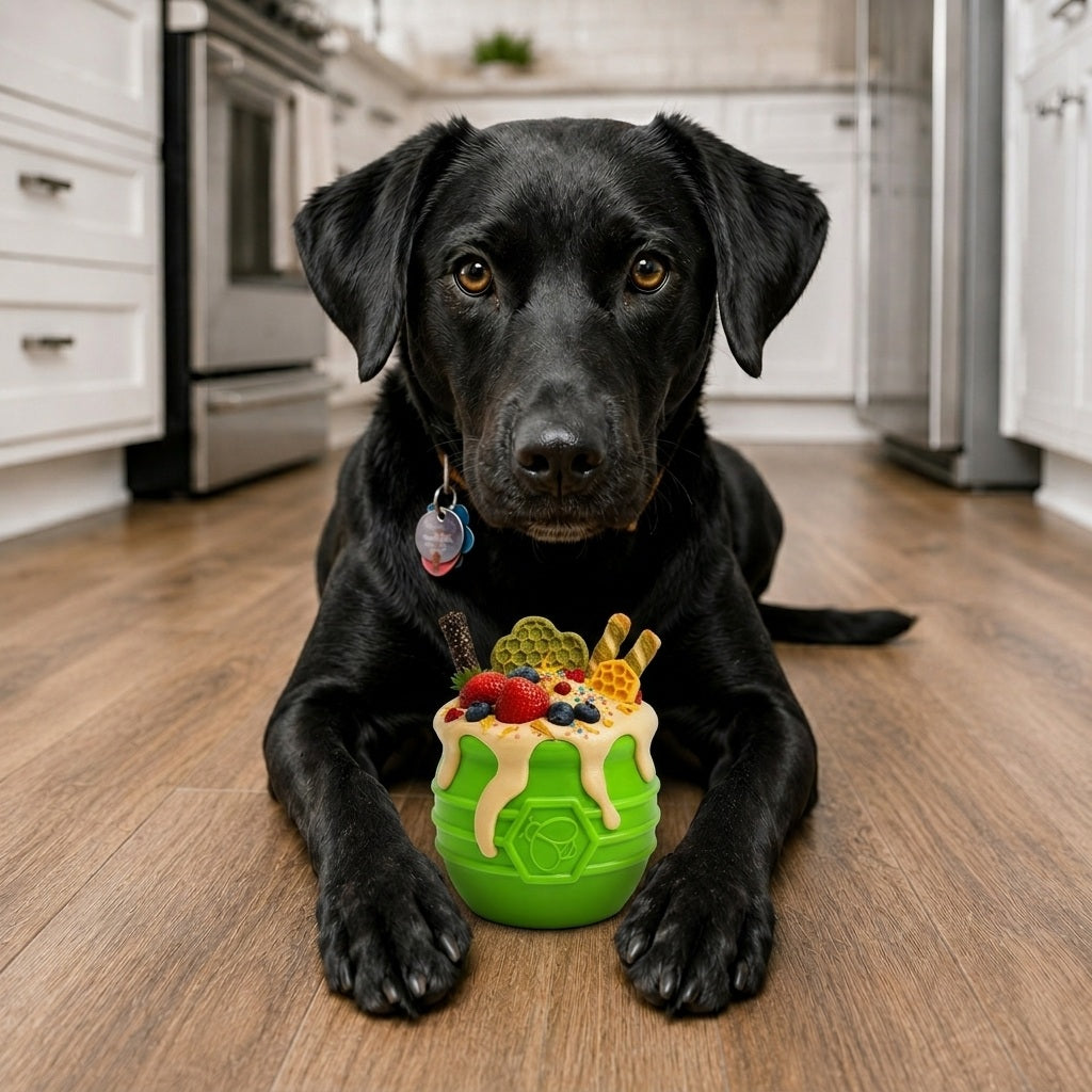 Honey Pot Durable PUP-X Rubber eCup Treat Dispenser & Enrichment Toy for Dogs