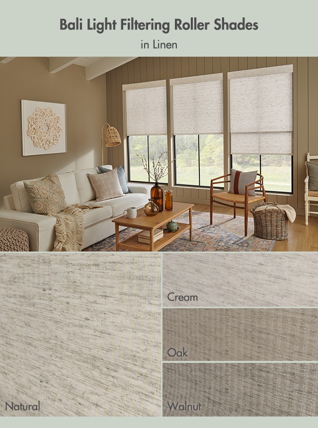 Bali Light Filtering Roller Shades in Linen