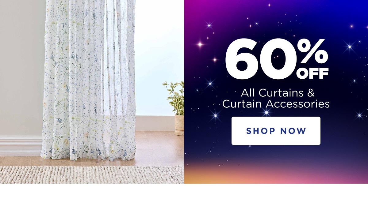 60% Off All Curtains & Curtain Accessories