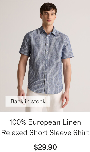 100% European Linen Relaxed Short Sleeve Shirt