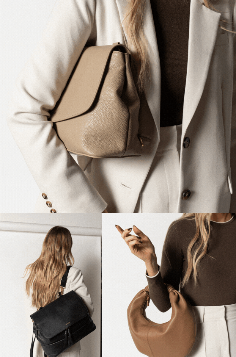 Shop Alf the Label's Multi-Way Wear Bags. 