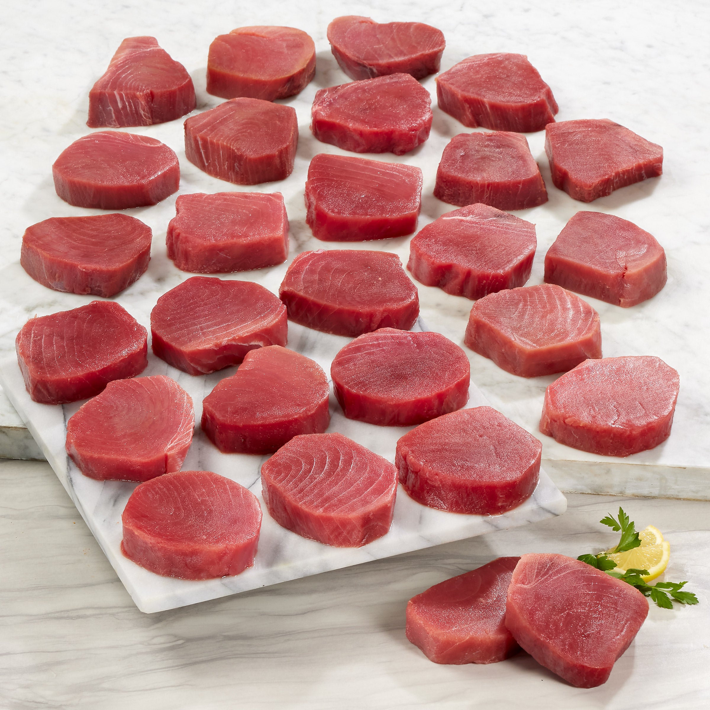 Ahi Tuna Individual Vacuum Packed Portion (26 - 27/6 oz Per Portion), 26 - 27 Total Packs, 10 lbs Total Case