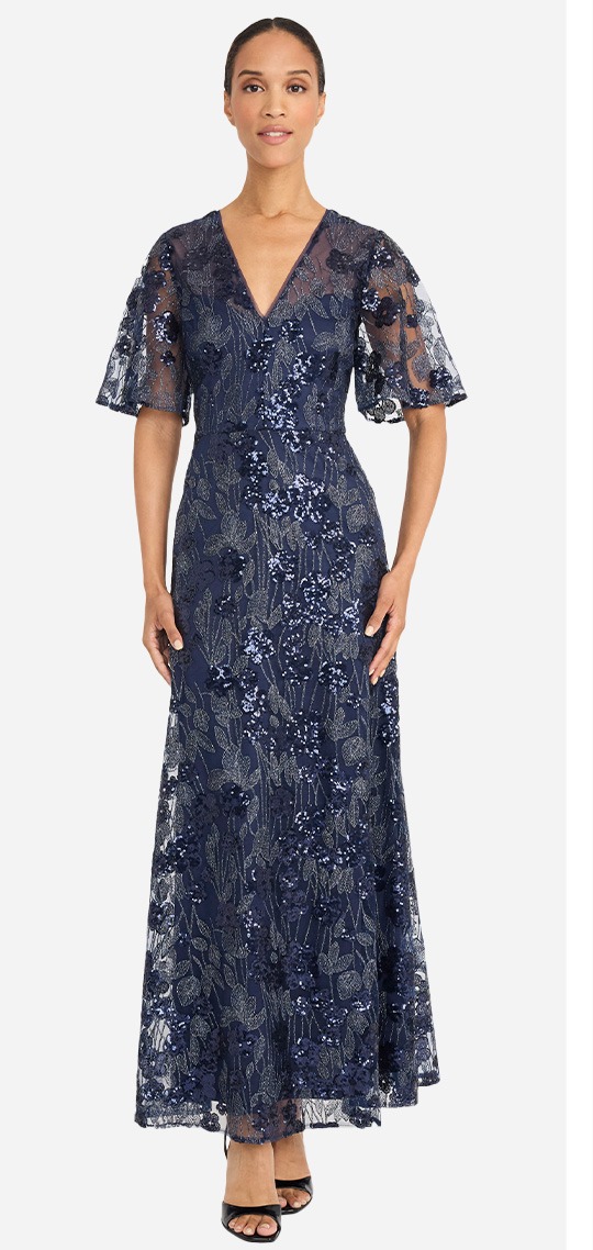 Taissa Embroidered Lace Gown By Maggy London