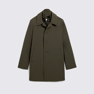 Dark Khaki Raincoat With Removable Insert