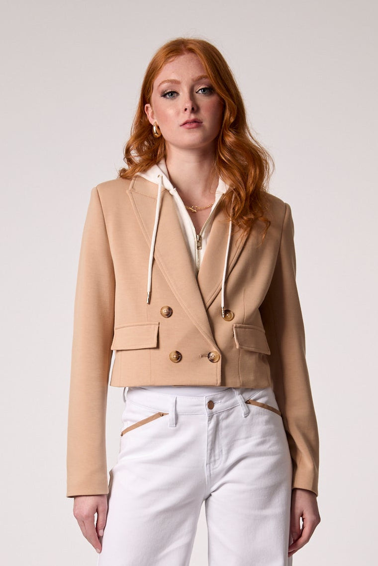 Chloe Cropped Hooded Blazer