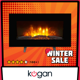 Kogan SmarterHome™ 2000W Electric Fireplace Heater with Log Effect Product Image
