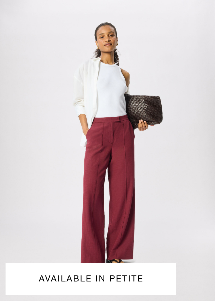 Burgundy Full Length Pintuck Trouser