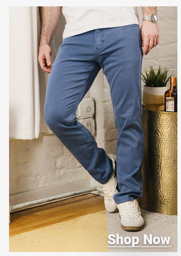 [IMG of man in dyed denim] Shop now