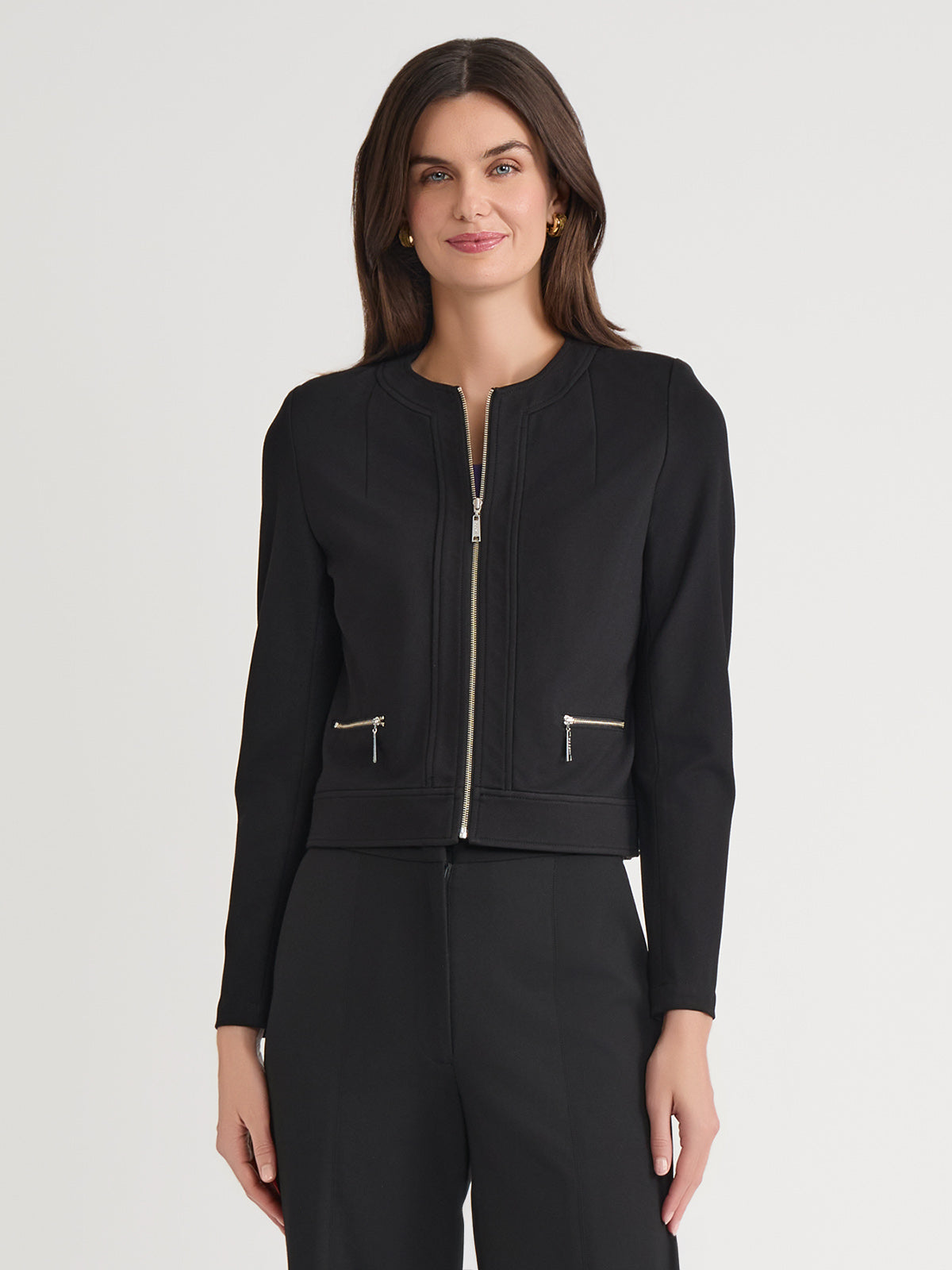 Heritage LuxeStretch Ponte Sport Jacket, Black - True Fit