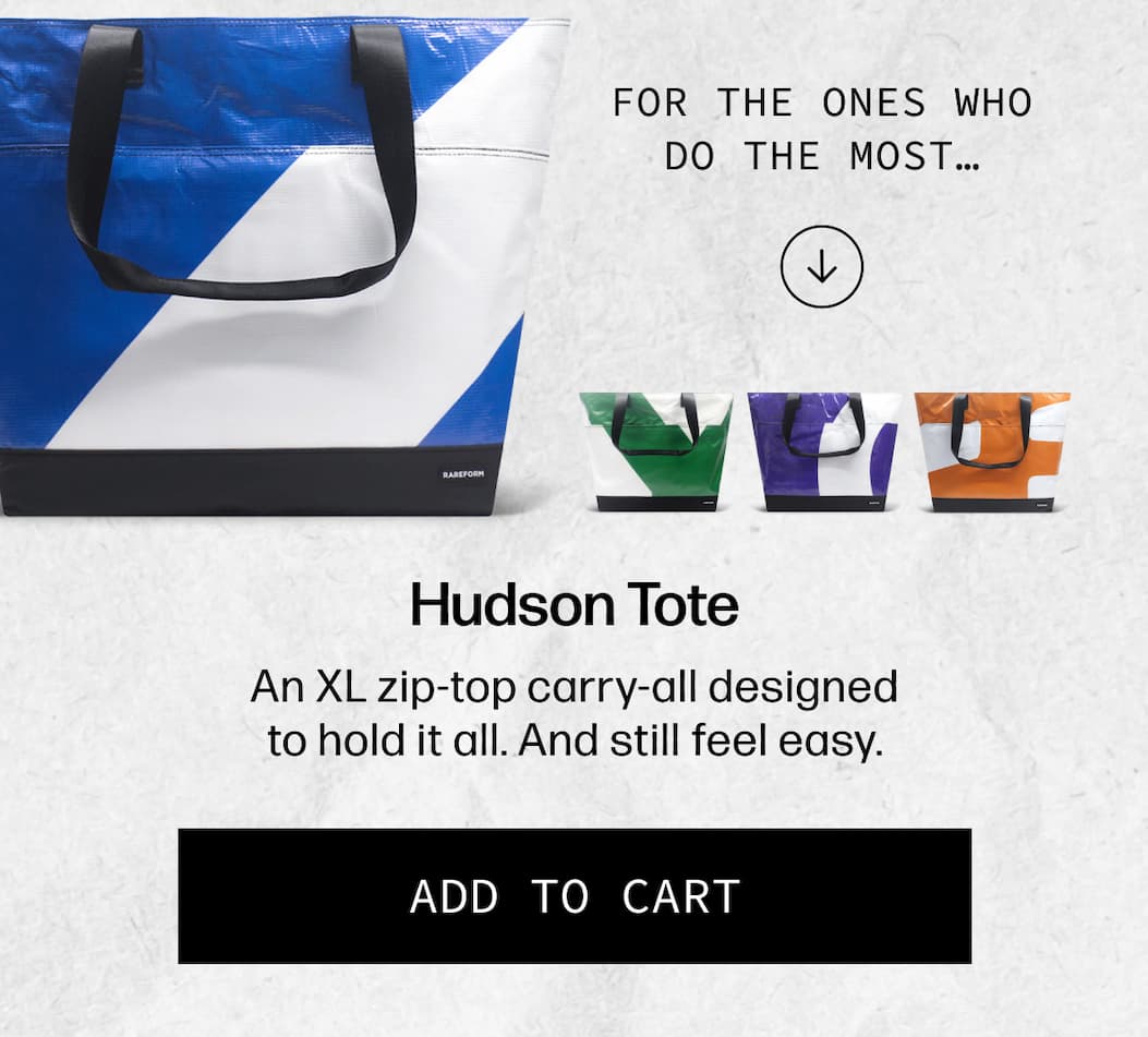 Hudson Tote - An XL zip-top carry-all designed to hold it all. And still feel easy. | [ADD TO CART]