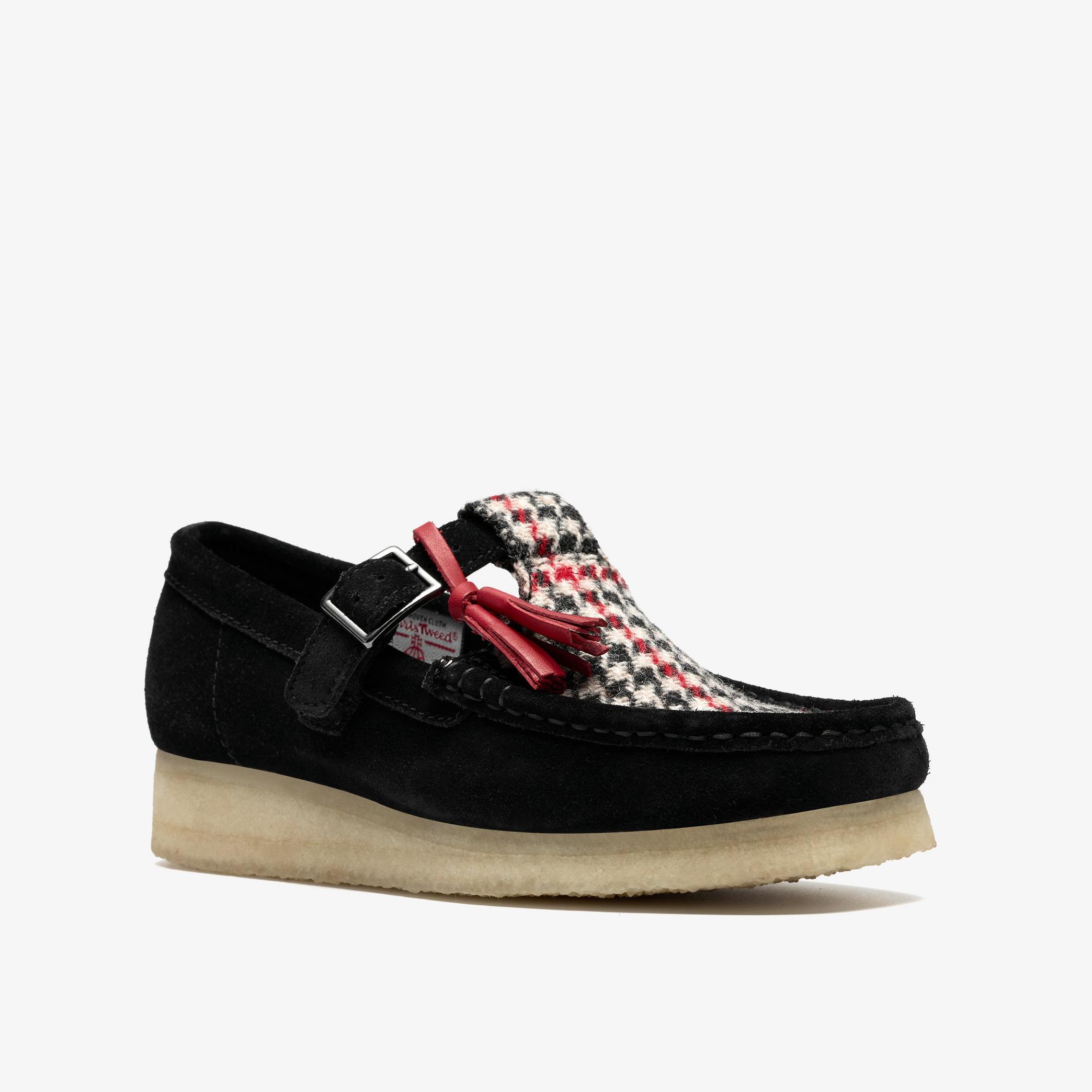 Shop Wallabee T Bar Black Tweed Combination