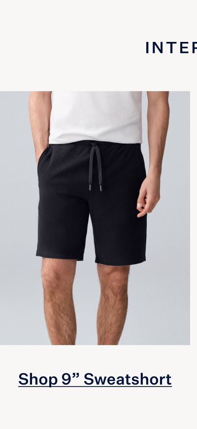 ACE Sweatshort 9” in True Black with text "Shop 9" sweatshort