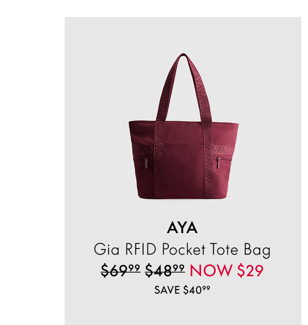 AYA Gia RFID Pocket Tote Bag