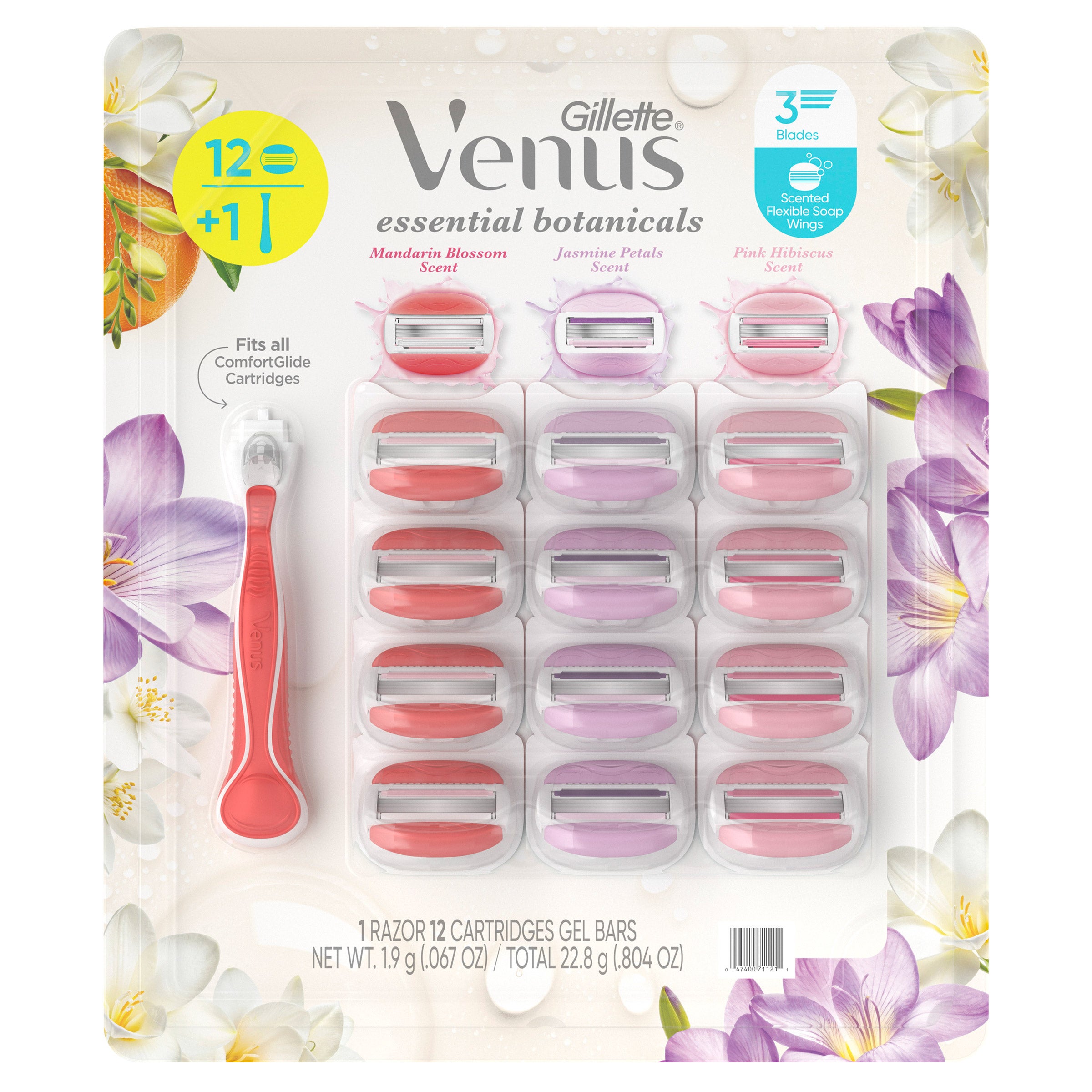 Gillette Venus Essential Botanicals ComfortGlide Razor & Refills