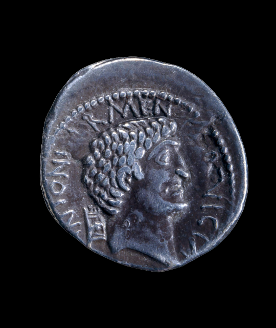 Roman coin depicting Mark Anthony.