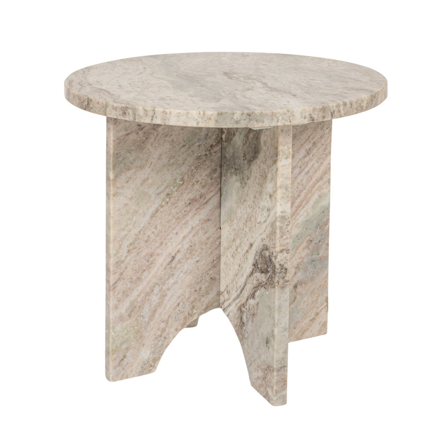 Modern Sculptural Marble Table With Interlocking Base