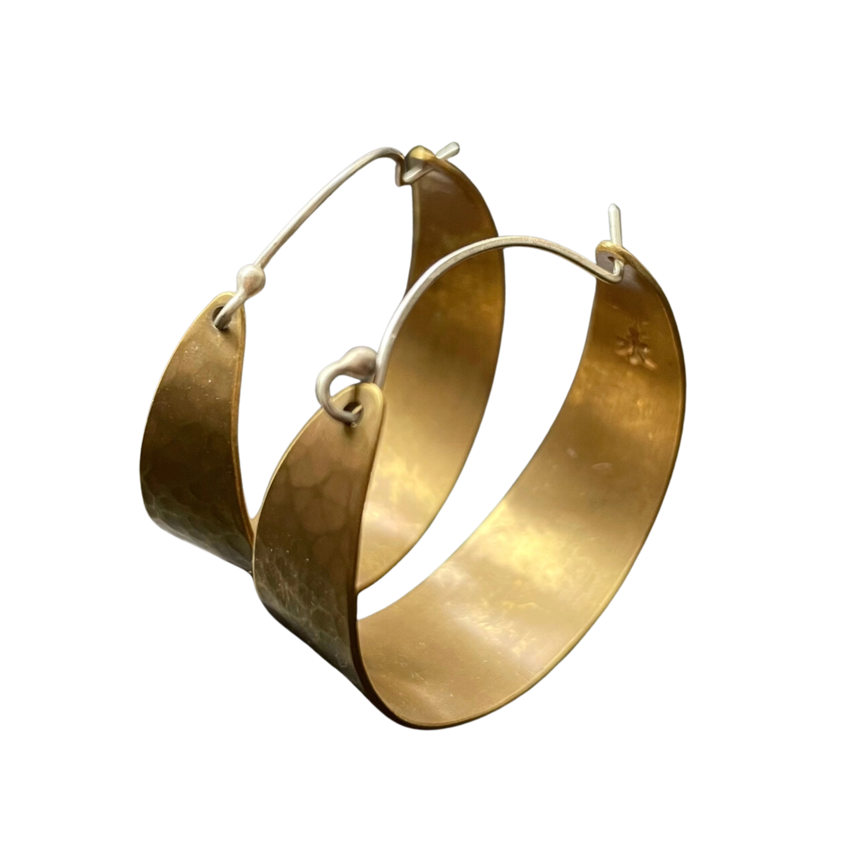 Image of Wide Brass Hoops - Medium