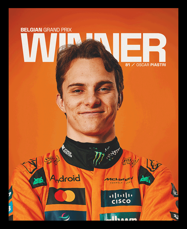 Belgian Grand Prix Race Report. Oscar P1, Lando P2.