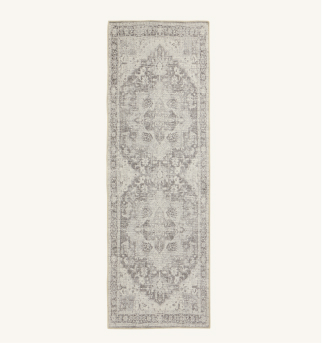 Habitat Vintage Effect Grey Flatweave Runner - 66X200cm