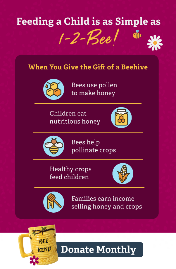 Feeding a Child is as Simple as 1-2-Bee! Make your gift now: 