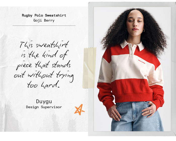 Rugby Polo Sweatshirt Goji Berry