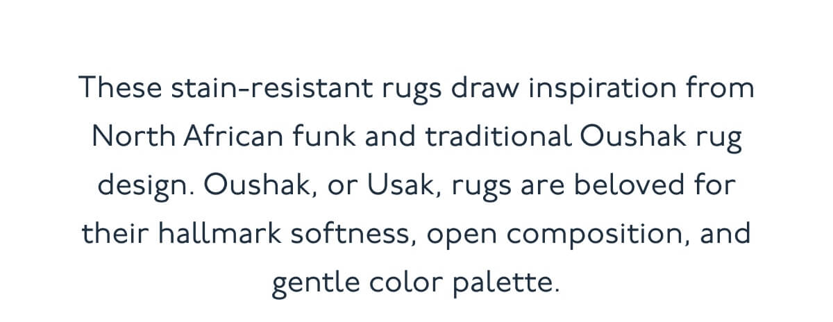 These stain-resistant rugs draw inspiration from North African fun